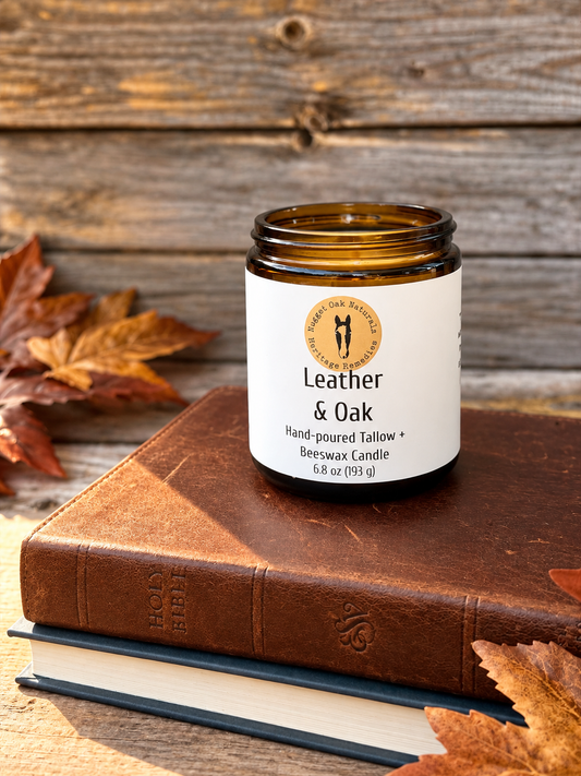 Leather & Oak Tallow & Beeswax Candle